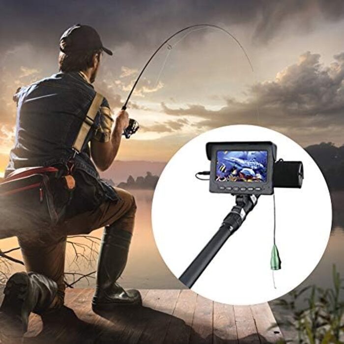 Підводна камера для риболовлі FastUU, портативна, світлодіодний детектор риби, камера, водонепроникна, інфрачервона, 15 м, детектор риби, РК-монітор, 4,3 дюйма (10,9 см), для морського судна, Крижане озеро