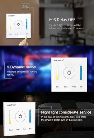 Контролер Miboxer Milight Контролер палички MiLight TOUCH P2 для CCT/TunableWhite від 12-24 В до 5 А для світлодіодних продуктів