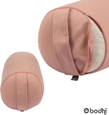 Підкладка для йоги Bodhi Серія ECO Ролик для йоги з наповнювачем з капоку Чохол, який можна прати, виготовлений зі 100 органічної бавовни Подушка для відновлювальної йоги Велика троянда 65 x 22 см