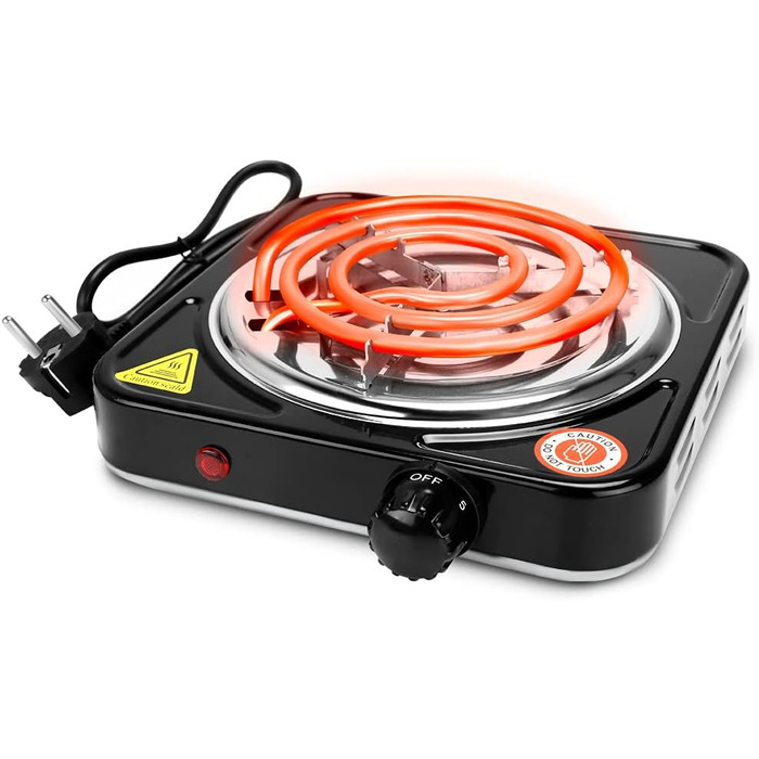 Електрична вугільна запальничка RANJIMA, електрична вугільна запальничка преміум-класу потужністю 1000 Вт для вугілля, електрична мобільна плита, нагрівальна пластинчаста пальник з вугільною сіткою для кокосового вугілля, бамбукове вугілля, чорне вугілля