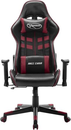 Геймерське крісло, офісне крісло, чорний та бордовий, штучна шкіра