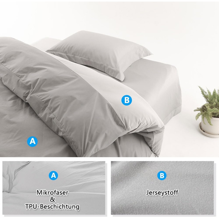 Водонепроникний підодіяльник, односторонній водонепроникний захисний чохол для дітей, людей похилого віку, домашніх тварин, собак, котів (сірий, 135 x 200 см) Сірий підодіяльник 135 x 200 см