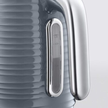 Чайник Russell Hobbs 1,7 л, 2400 Вт Inspire сірий з високоякісною глянцевою структурою (функція швидкого закипання, знімний фільтр