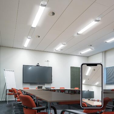 Світлодіодний світлодіодний світильник для вологих приміщень Modlicht 120 см з 36 Вт, 5000 К, холодний білий, 3960 люмен, ультратонкий стельовий світильник для вологих приміщень, плоский, водонепроникний, IP65, лампа для ванної майстерні для підвального г