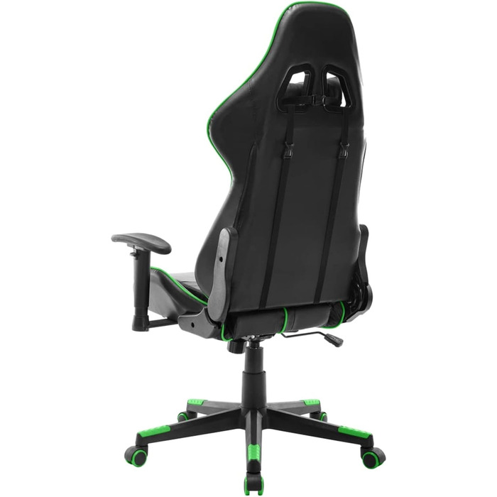 Ігрове крісло, офісне крісло, ігрове крісло, обертове крісло, письмове крісло, чорно-зелена штучна шкіра