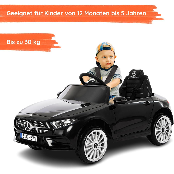 Дитячий електромобіль від Babycar модель Mercedes CLS 350 AMG (чорний) Електромобіль для дітей Акумулятор 12 вольт Офіційно ліценз