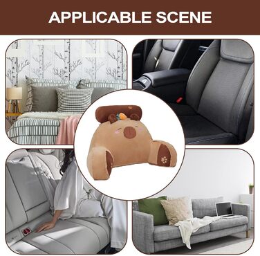 Подушка для ліжка Capybara з підлокітниками, ергономічна подушка для спини ліжка, з підлокітниками, подушка для підтримки спини, мила прикраса кімнати для ігрових крісел