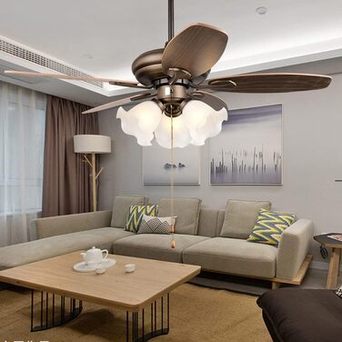 Стельовий вентилятор FAZRPIP з низьким профілем і підсвічуванням, 3 швидкості, швидкість вітру, безшумний вентилятор, люстра, трад