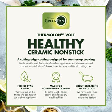Електричний раклет-гриль GreenPan Bistro 3-в-1 антипригарне покриття без PFAS, гриль, гридль та сковорода для млинців на 8 осіб, комплект з 8 міні-сковородами та лопаткою, чорний, підходить для посудомийки