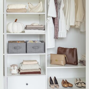 Органайзер для штанів GRANNY SAYS для гардеробу, 2 шухляди-органайзери, органайзер для гардеробу для футболок, світло-сірі коробки-органайзери для джинсів для гардеробу, складні коробки для зберігання одягу, 2 шт., світло-сірий