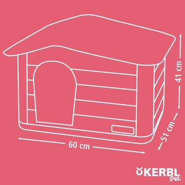 Котяча будка Kerbl Paola Eco (Котяча будка, стійка до ультрафіолету та погодних умов, для приміщень та вулиці, будиночок для домашніх тварин, 60 x 51 x 41 см, сіро-зелений/коричневий) 81341