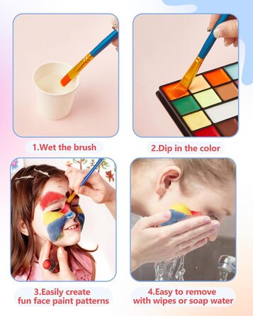 Палітра фарб для обличчя та тіла Lictin (36 кольорів)