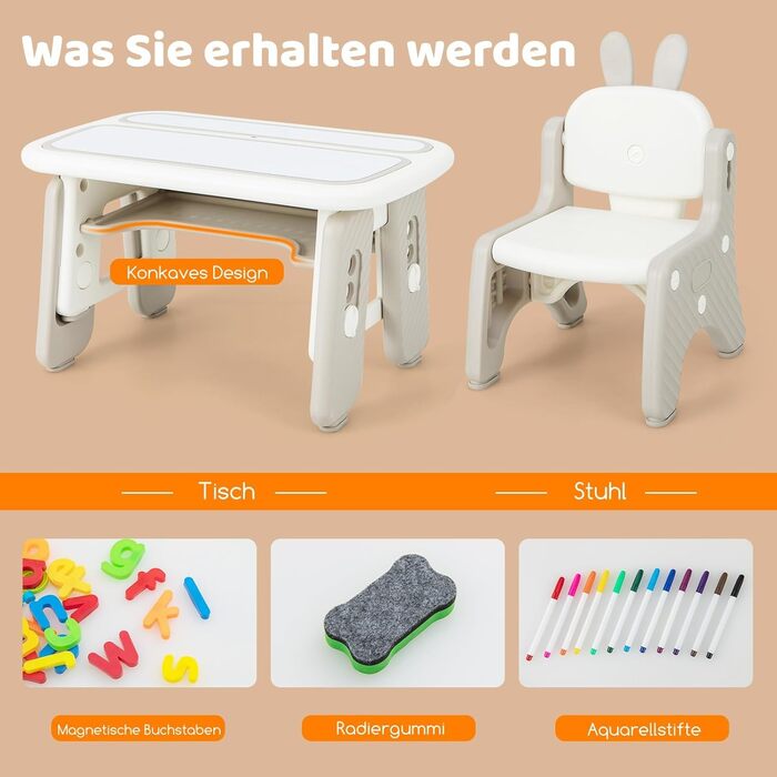 Дитячий стіл зі стільцем, дитяча зона відпочинку з місцем для зберігання, регульований по висоті дитячий стіл з відкидною книжково