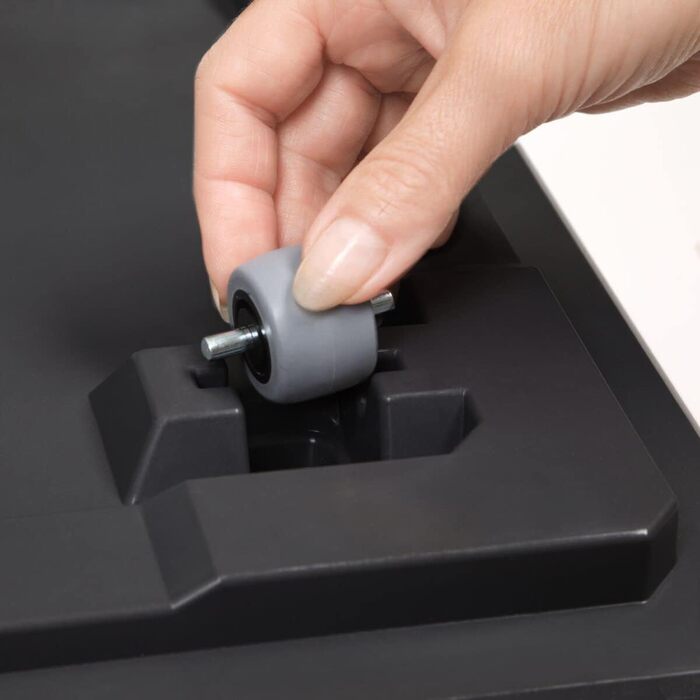 Кашпо Caro бетонного вигляду на коліщатках з пластику 100 переробленого (40см, антрацит) 40см антрацит, 24