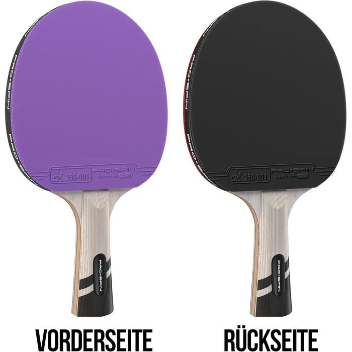 Ракетка для настільного тенісу PRO SPIN карбонова професійна, синя/фіолетова, 2 шт.