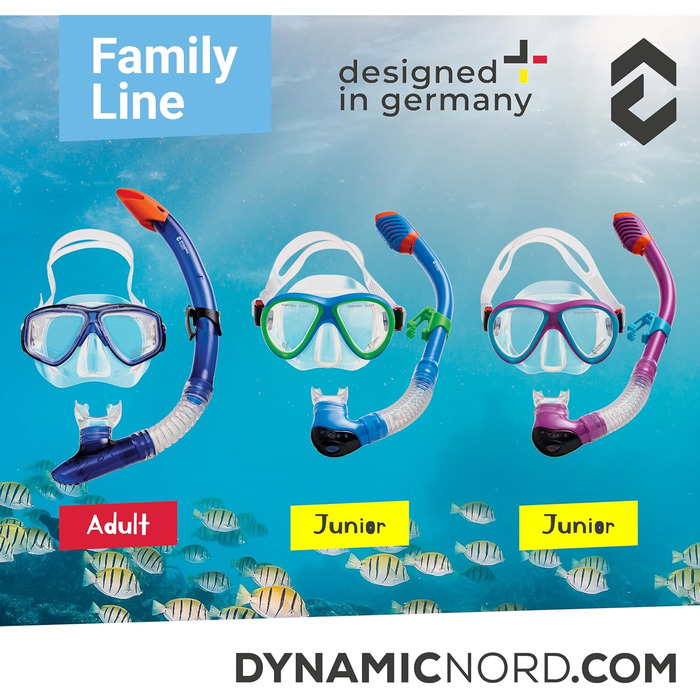 Набір для підводного плавання La Gomera Pro Jr. для дітей Розроблено в Німеччині Професійний силіконовий 2-елементний дитячий дайвінг-набір (маска для підводного плавання, трубка та сітчаста сумка) з сухою трубкою та захисною лінзою рожевого/блакитного ко