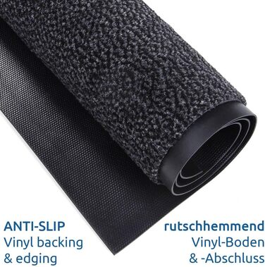 Килимок для бруду GEAR сірого кольору 5 розмірів для використання всередині та зовні приміщень, протиковзкий килимок для дверей, килимок для очищення, що миється, нековзний, гумовий край, 150x90, 120x90, 180x60, 90x60, 60x45 см, килимок для дверей 120 x 9