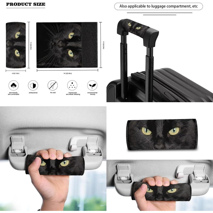 Захисні чохли для валіз, ручка для перенесення, чорний кіт, 90 см, 3