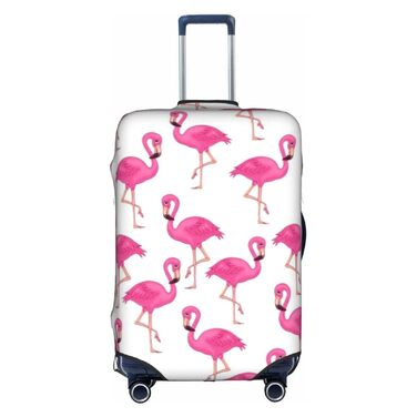 Валіза дорожня пиленепроникна Flamingo XL, рожево-біла