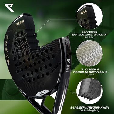 Ракетка для падела 100% карбон – легка та міцна, 360 г, унісекс, комплект з кейсом