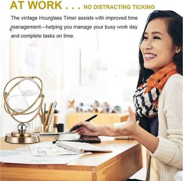 Пісочний годинник SuLiao для Uten, Поворотний на 720, Старовинний білий пісочний годинник, Вінтажний пісочний годинник 1 Hora Reloj de Arena, Великий метал, Пісочне скло, Офіс, Письмовий стіл, Дім, Весільне оформлення (Білий, 30 хв)