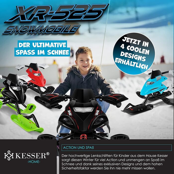 Дитячий снігохід Kesser XR-525, кермовий, з ножними гальмами