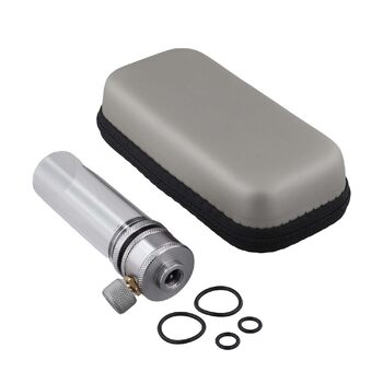 Головка газового ліхтаря для кемпінгу з регульованою яскравістю, з алюмінієвого сплаву та скла, для балонів з ізобутаном сіра (10 x 3 x 3 см)