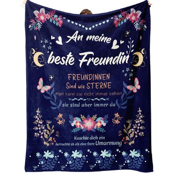 Подарунки для найкращої подруги, подарунки для дівчини, ковдра, подарунок на день народження найкращої подруги, найкраща подруга, пухнаста ковдра для найкращої подруги, 152 см x 127 см (темно-синій)