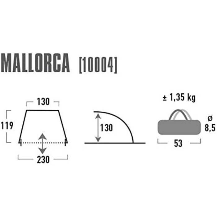 Пляжний навіс High Peak Mallorca, синій/бірюзовий, 10004