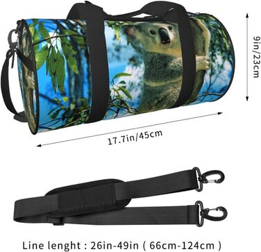 Спортивна сумка, дорожня сумка, принт Ведмідь, малюнок Коала, сумка для подорожей на ніч, Чорний колір, універсальний розмір, дорожня сумка