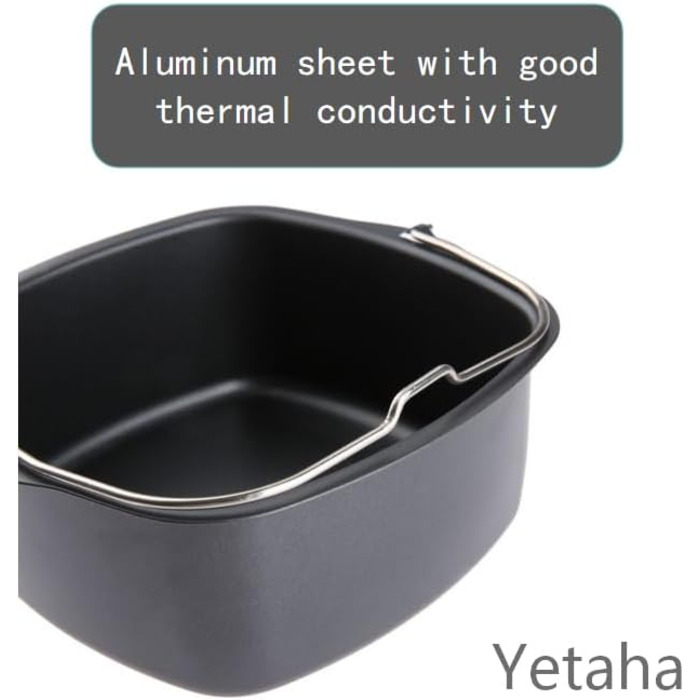 Форма для випічки Yetaha HD9925/00, аксесуари для випічки у фритюрниці 17,5*16,5*7 см для випічки Turbostar, можна мити в посудомийній машині з антипригарним покриттям, місткість 0,8 кг