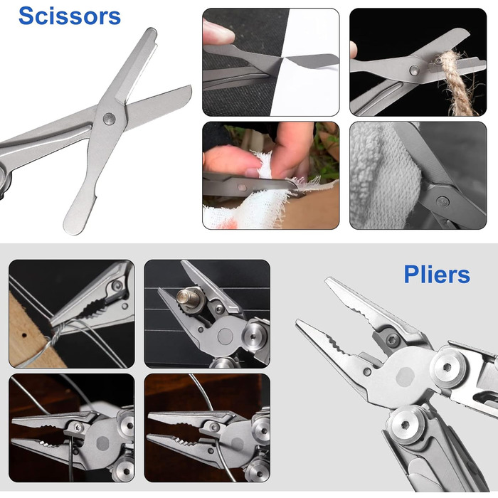 Мультитул Плоскогубці 18 в 1 з нержавіючої сталі кишеньковий мультитул, кусачки, ножиці, викрутка, відкривачка для пляшок і консер
