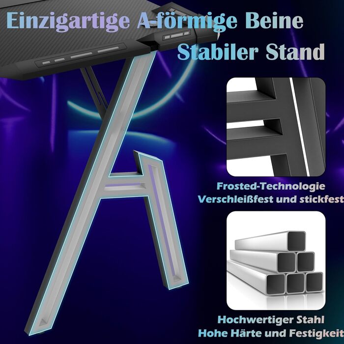 Ігровий стіл AufuN зі світлодіодним освітленням та великою стільницею