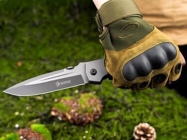 Складаний ніж NedFoss DA52, великий одноручний ніж 28 см з дерев'яною ручкою та замком, кишеньковий ніж з кліпсою, ніж для виживан