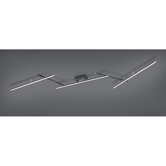 Стеля LED-світильник Trio Leuchten Arvin 628410532, матовий чорний метал, 22 Вт, з пультом керування та зміною кольору