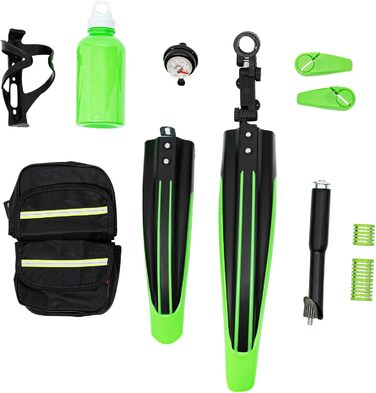 Дитячий велосипед DIFU 20 дюймів Гірський велосипед на 7 швидкостей для дівчаток та хлопчиків з бризковиками Вуглецева сталь та алюмінієвий сплав Покращений велосипед з чайником тримачем для чайника Зелений