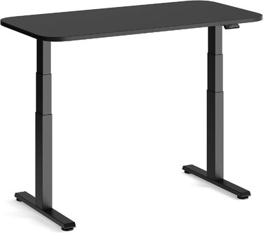 Електричний стіл для дому Steelcase Solo з регулюванням висоти, програмованою панеллю керування, датчиком зіткнення та кабель-менеджментом, стільниця чорна, каркас чорний перламутр (Black/Pearl Black)