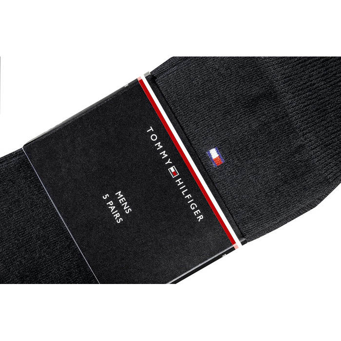 Чоловічі шкарпетки Tommy Hilfiger, 5 пар, класичні повсякденні бізнес-шкарпетки, розмір 43-46, чорні