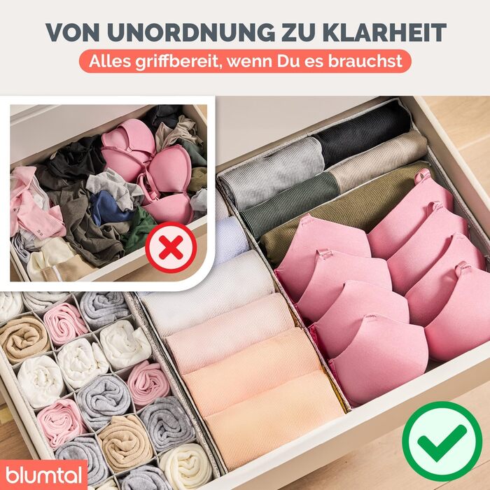 Набір органайзерів для гардеробу, 8 шт. - Різні органайзери для гардеробу для комодів HEMNES - Складані коробки для бюстгальтерів, футболок - Органайзер для гардеробу - Сортер для гардеробу, сірий, подвійний Hemnes