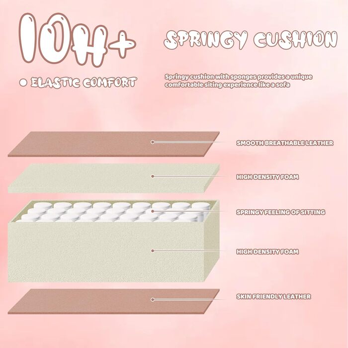 Геймерське крісло з підставкою для ніг, ергономічне з підголівником та поперековою опорою - офісне крісло з високоякісної технічної тканини та вантажопідйомністю 130 кг для кіберспорту/домашнього офісу/ігор (дорослі/підлітки/діти) Рожевий.