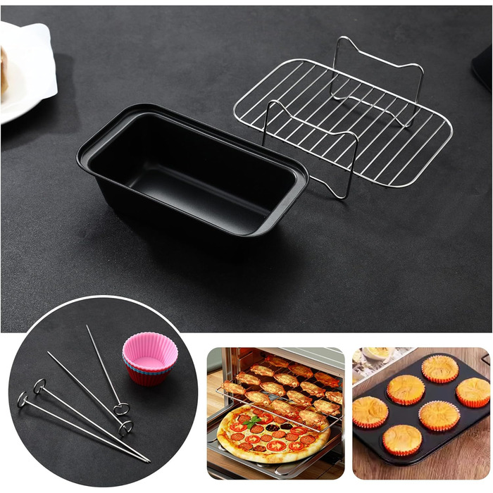 Набір аксесуарів для двозонної фритюрниці з 12 шт., підходить для Ninja Foodi AF400EU AF300EU 7.6L-9.5L та інших наборів аксесуарів для двозонної аерофритюрниці, включаючи гриль для глибокого смаження, папір для випічки