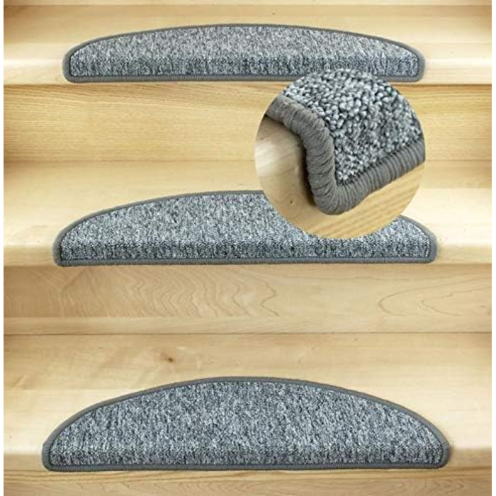 Килимки для сходів Kettelservice-Metzker малого формату для компактних сходів/гвинтових сходів 55x15x3,5 см, сірий 14 шт. 14 шт. с