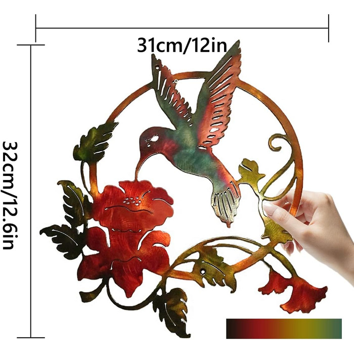 Металеве оздоблення стін MEIYIFAN, прикраса стін птахами, прикраса стін колібрі тварини 3D, для подарункового прикраси будинку в п