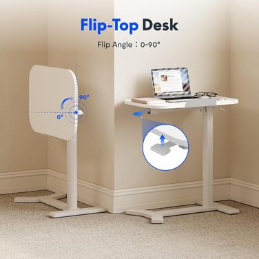 Приставний столик FLEXISPOT H5 - Гнучкий столик для ноутбука та ліжка з похилою стільницею, регульований по висоті та мобільний, ідеально підходить для дивана, ліжка та читання (білий) 60 x 40 см Білий біла рама (інструкція)