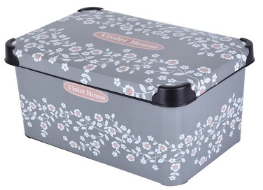 Контейнер Violet House 0647 Decor Antrasit Flower з/кр. 10 л (6832638)