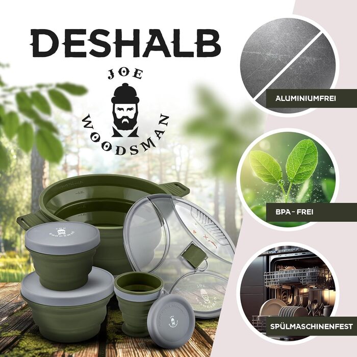 Складаний похідний посуд / набір для приготування їжі легкий, компактний для туризму, піших прогулянок, хайкінгу, трекінгу та подорожей відкрийте для себе зараз