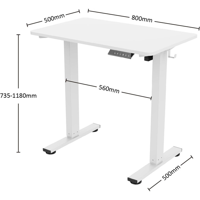 Стіл з регульованою висотою Електричний стіл з можливістю сидіти/стояти, ергономічний та регульований, ідеально підходить для домашнього офісу та робочого місця З пам&39яттю положення Висота 73118 см