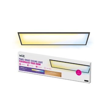 Стеля-панель WiZ Tunable White, 36 Вт, 1195 x 295 мм, регулювання яскравості та температури світла (теплий-холодний), смарт-керування через App/голос (Wi-Fi), чорна