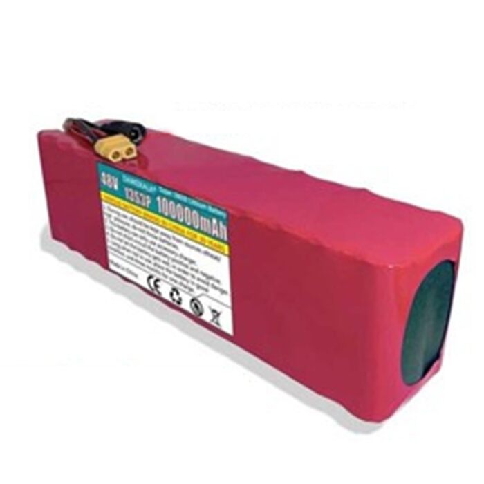 Акумулятор для електровелосипеда Pedelec 48V 100AH 13S3P із зарядним пристроєм, водонепроникний ПВХ-акумулятор із вбудованою захисною платою XT60