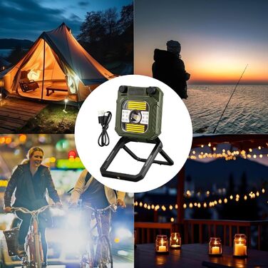 Світлодіодний кемпінговий ліхтар 10,6 см x 10,1 см, складаний, акумуляторний світлодіодний кемпінговий ліхтар, ручна зарядка, спорядження для виживання, походів, риболовлі, нічної роботи, читання, їжі, активного відпочинку на свіжому повітрі